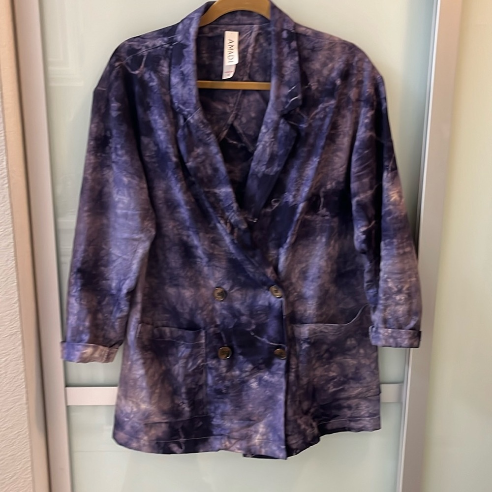 Linen blend blazer